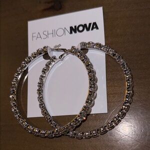 ❤️ New Fashion Nova Silver Hoop Earrings